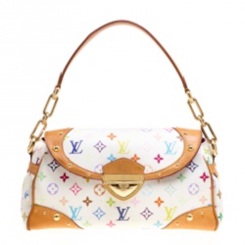 LV White Multicolor Monogram Canvas Beverly Bag